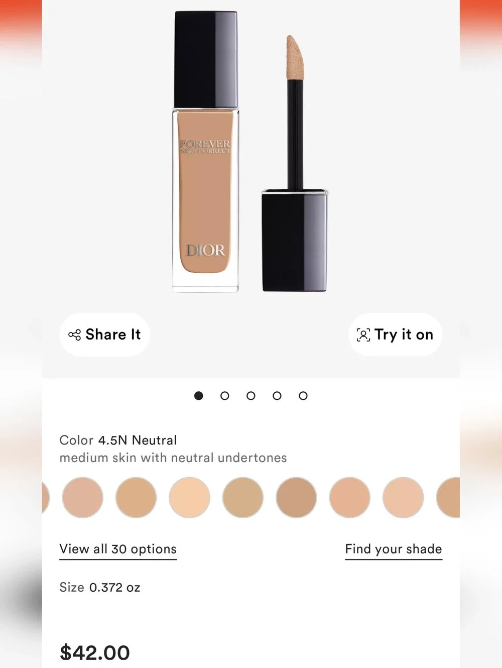Dior Forever Skin Correct Concealer - 4.5N Neutral (Medium Neutral)